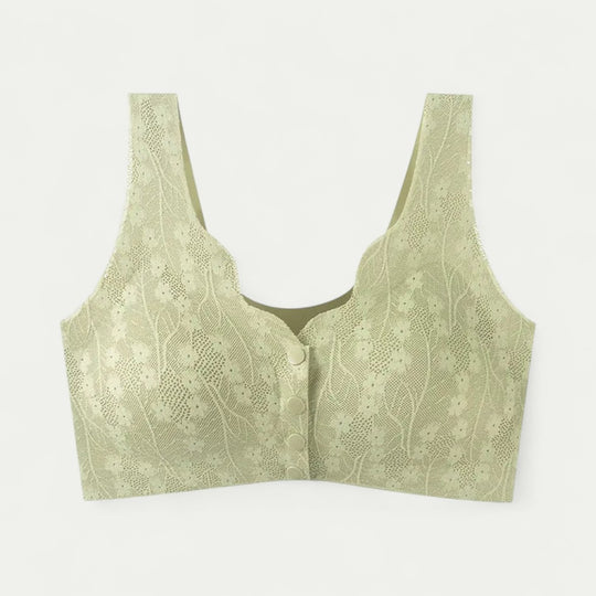 Women Lace Push Up Bra Front Closure Wireless