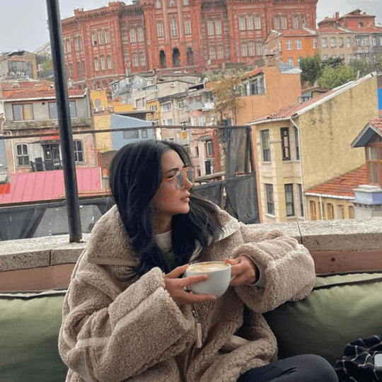 Oversized Zip Up Teddy Jacket for Women