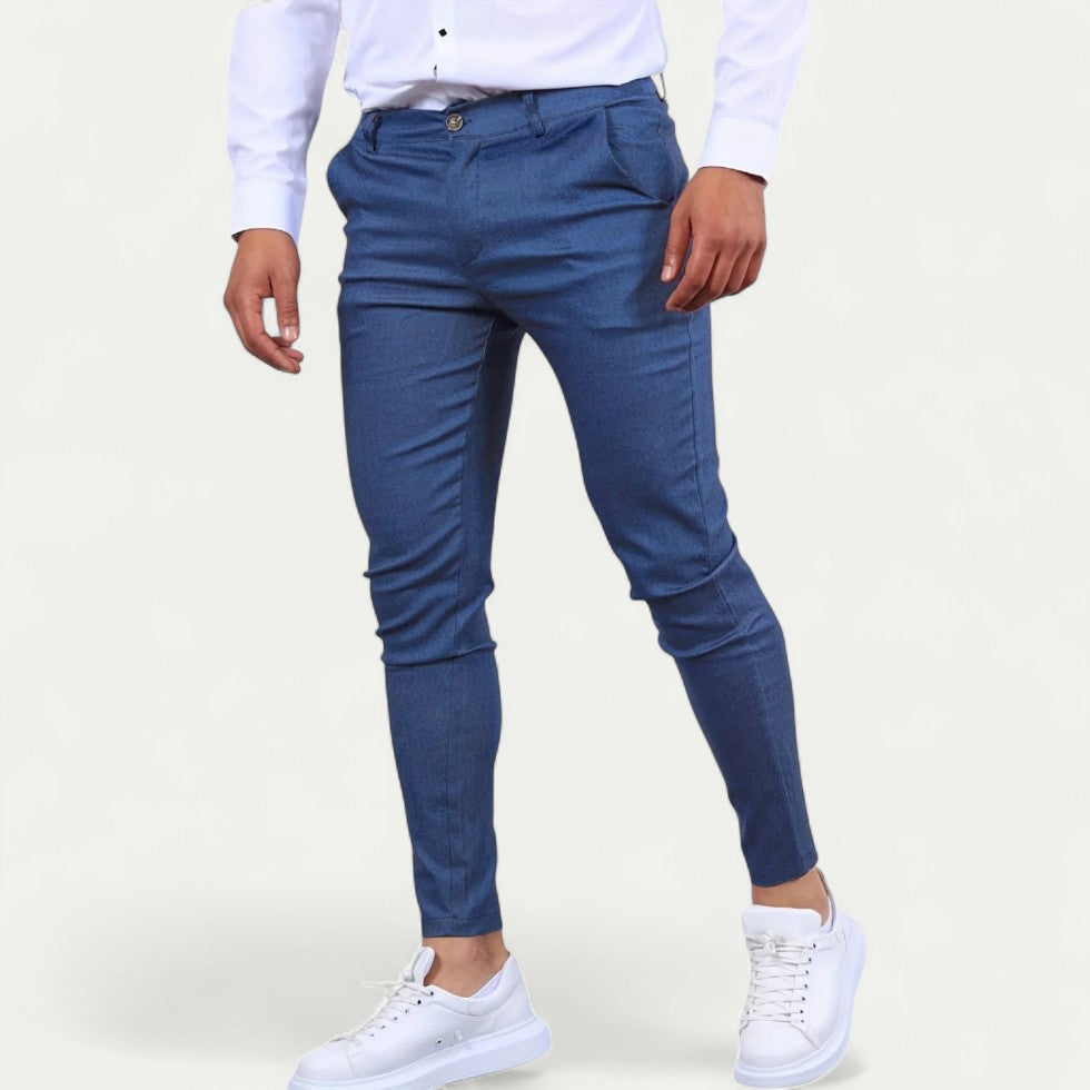 Men’s Cotton Blend Slim Fit Chino Trousers