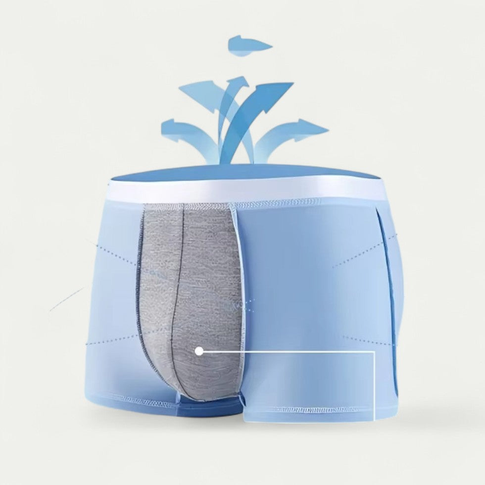 Men's Silk Blend Soft Boxer Shorts Breathable Underwear 4 Pack