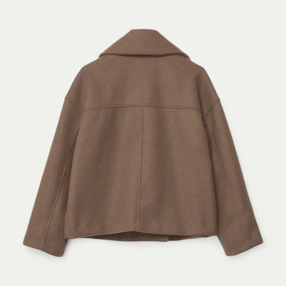 Double Breasted Cropped Peacoat for Transitional Styling