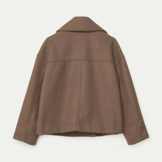 Double Breasted Cropped Peacoat for Transitional Styling
