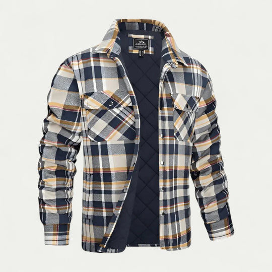 Men's Twill Brushed Cotton Blend Flannel Shirt Jacket