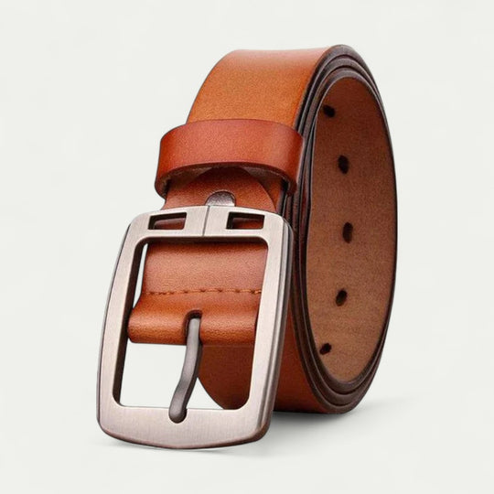 Classic Leather Pin Buckle Belt for Smart and Casual Wear