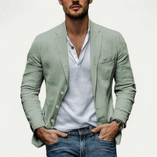 Men's Linen Blazer Casual Slim Fit Lightweight Suit Jacket