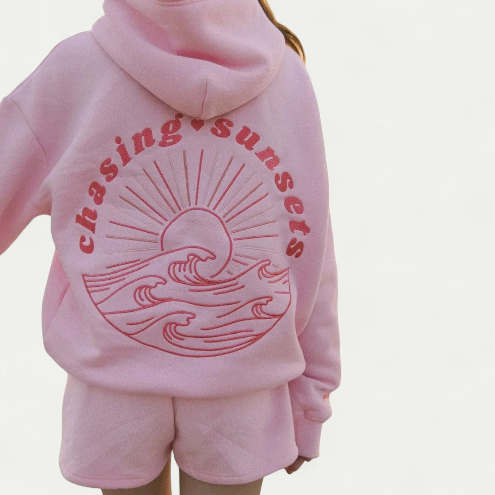 Oversized Cotton Blend Hoodie with Graphic Back Print