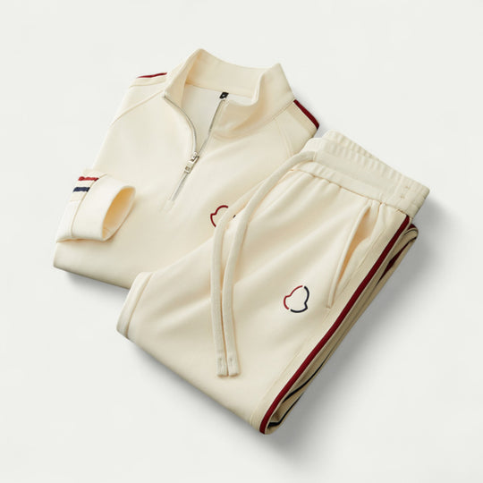 Men Cotton Casual Tracksuit Zip Up Set