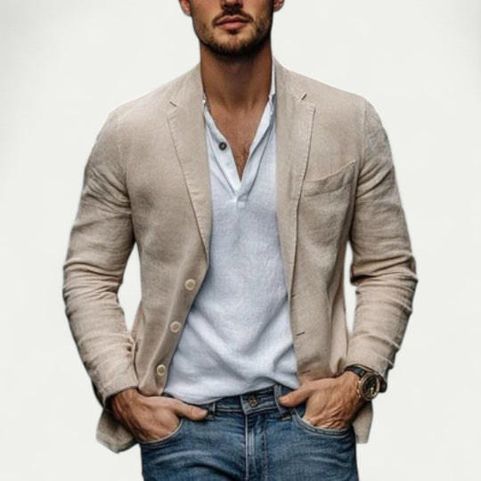 Men's Linen Blazer Casual Slim Fit Lightweight Suit Jacket